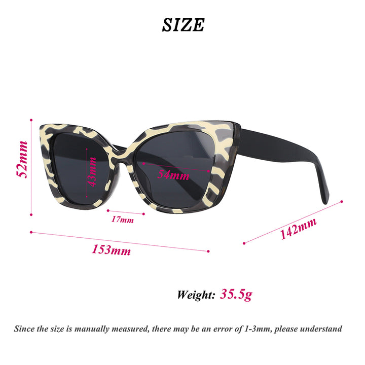 CCSpace Women's Full Rim Square Cat Eye Resin Frame Sunglasses 51115 Sunglasses CCspace Sunglasses   
