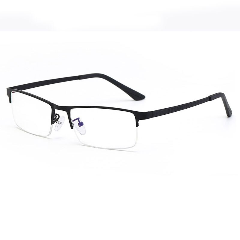 Handoer Unisex Semi Rim Square Alloy Eyeglasses 88121 Semi Rim Handoer Black  