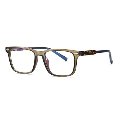 Ralferty Men's Eyeglasses TR90 Square Anti Blue Light D2323-1 Anti Blue Ralferty C278 Shiny Brown  