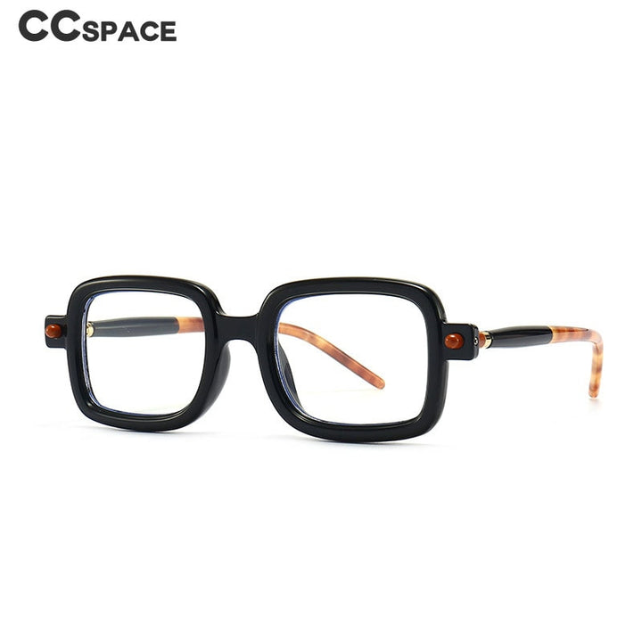 CCSpace Unisex Full Rim Rectangle Resin Frame Eyeglasses 53979 Full Rim CCspace   