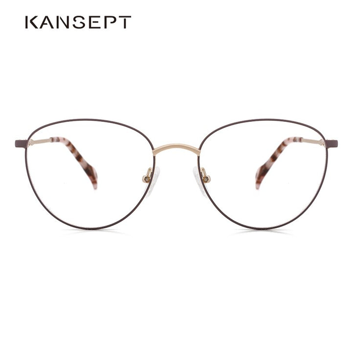 Kansept Women's Full Rim Round Stainless Steel Frame Eyeglasses 2329 Full Rim Kansept   