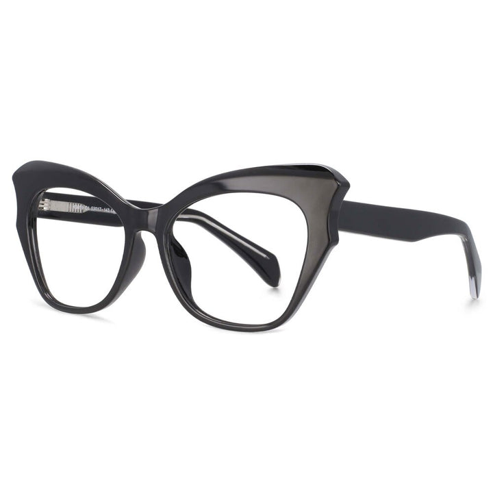 CCSpace Women's Full Rim Oversized Cat Eye Tr 90 Titanium Frame Eyeglasses 53814 Full Rim CCspace black  