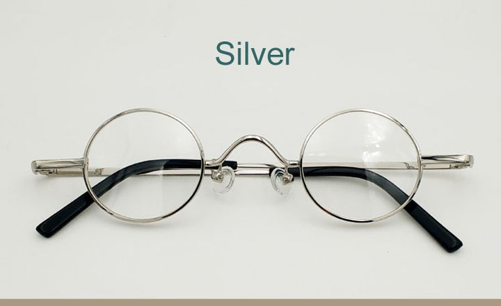 Unisex Small Round Adult Myopic Reading Glasses Reading Glasses Yujo China 0 Silver