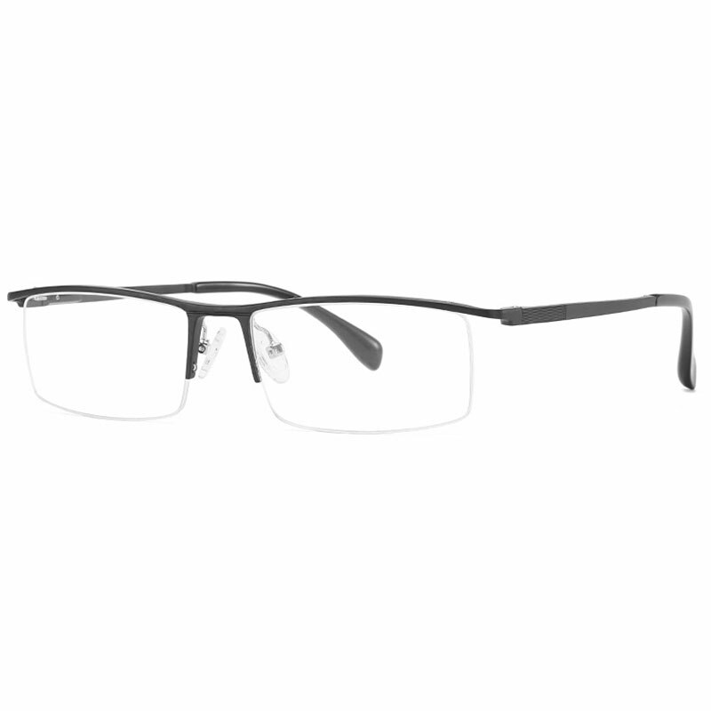 Hotochki Unisex Semi Rim Aluminum Magnesium Alloy Frame Eyeglasses 6297 Semi Rim Hotochki black  