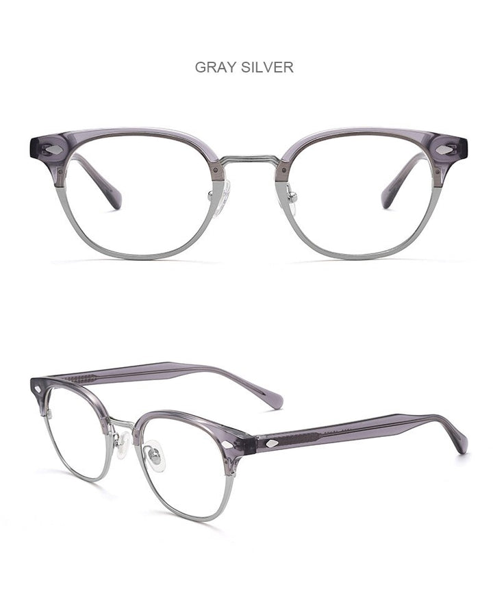 Aissuarvey Unisex Geometrical Full Rim Acetate Alloy Frame Eyeglasses Full Rim Aissuarvey Eyeglasses   