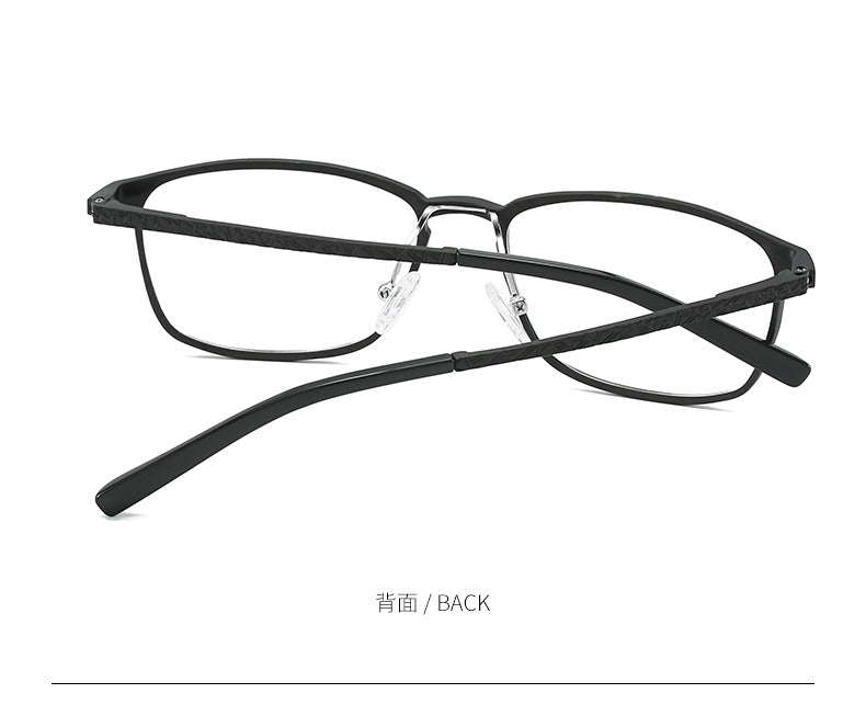 Hdcrafter Men's Full Rim Square Alloy Frame Eyeglasses P6266 Full Rim Hdcrafter Eyeglasses   