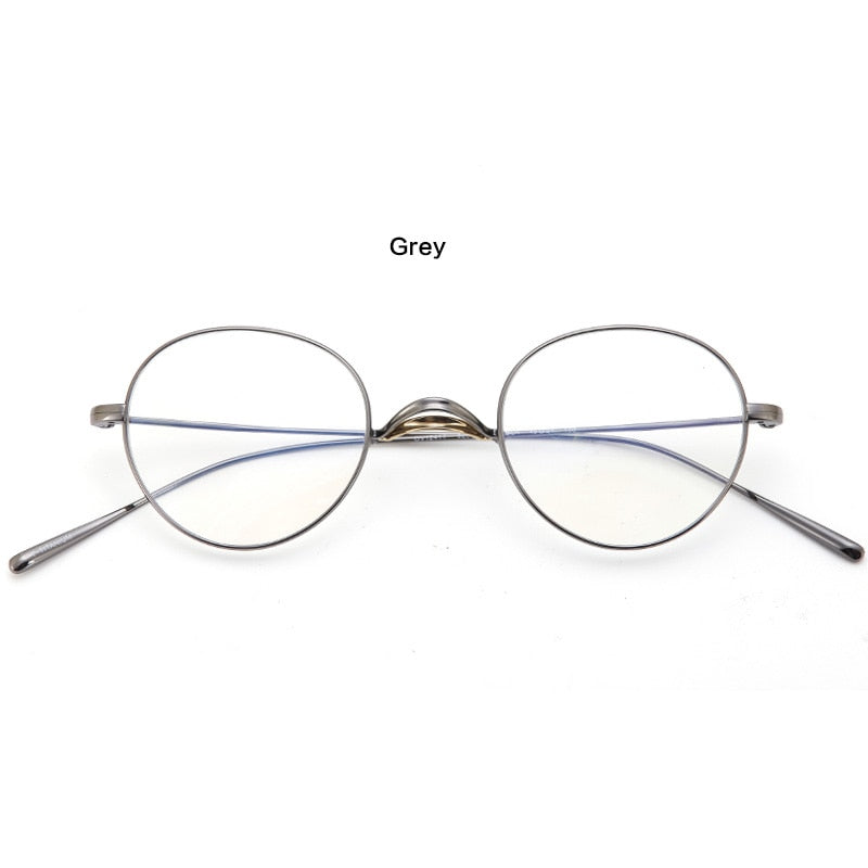 Muzz Unisex Full Rim Round Oval Titanium Frame Eyeglasses Mmmm1241 Full Rim Muzz gray  