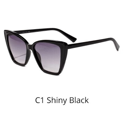 Ralferty Women's Sunglasses Cat Eye W3021227 Sunglasses Ralferty C1 Shiny Black China 