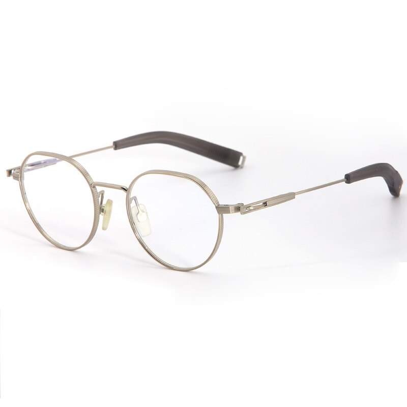 Muzz Men's Full Rim Square Round Titanium Acetate Frame Eyeglasses 101 Full Rim Muzz Gold  