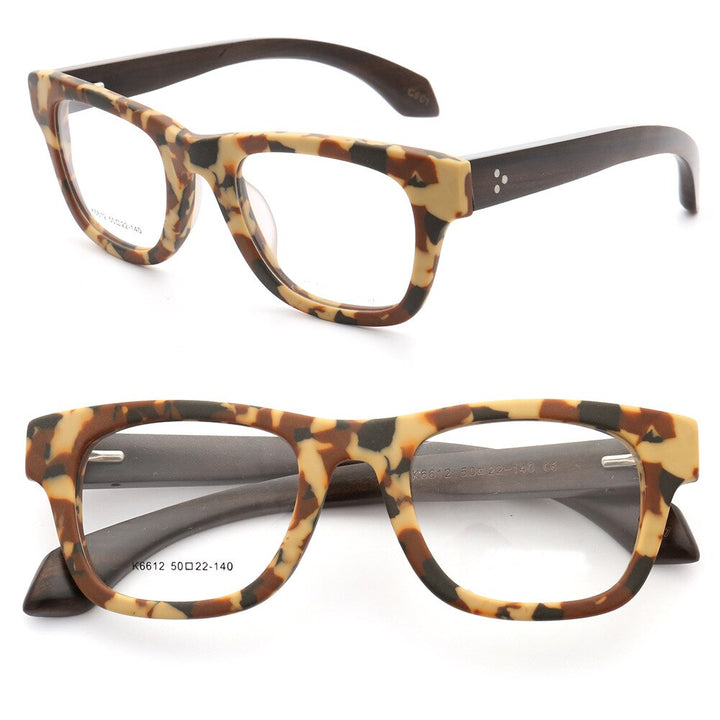 Aissuarvey Unisex Full Rim Square Frame Wooden Eyeglasses K6612 Full Rim Aissuarvey Eyeglasses   