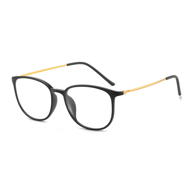 Hotony Unisex Full Rim Square TR 90 Alloy Frame Eyeglasses 2212 Full Rim Hotony Gold  