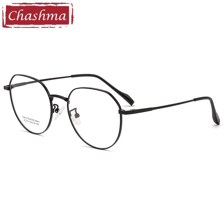 Chashma Ottica Unisex Full Rim Round Stainless Steel Eyeglasses Ac016 Full Rim Chashma Ottica Black  