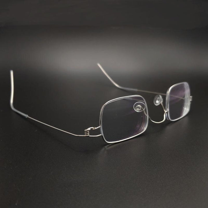 Unisex Handcrafted Screwless Rectangular Eyeglasses Customizable Lenses Frame Yujo   
