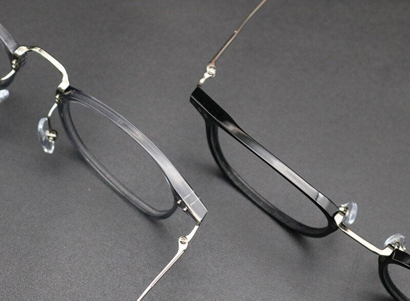Aissuarvey Plated Titanium Acetate Rectangular Full Rim Unisex Eyeglasses Full Rim Aissuarvey Eyeglasses   