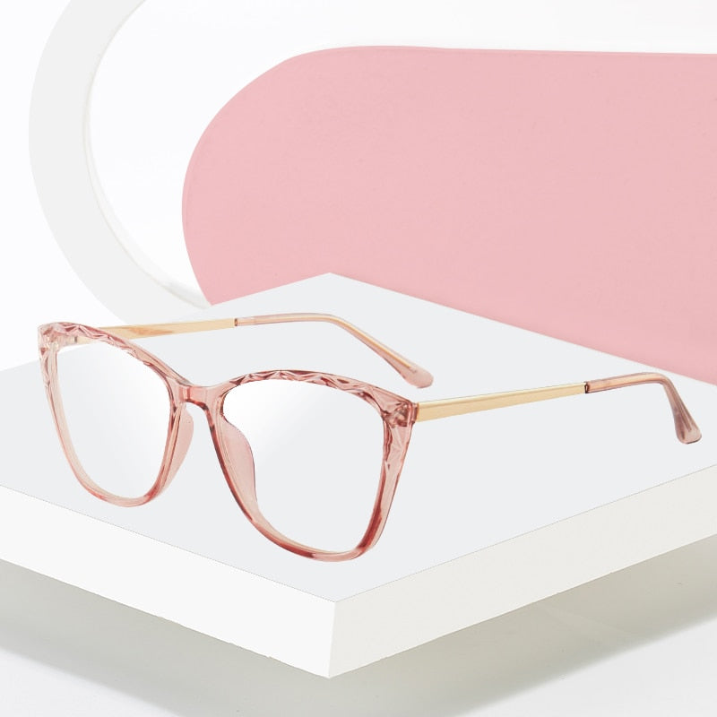 Hotony Women's Full Rim TR 90 Resin Square Cat Eye Frame Eyeglasses 7011 Full Rim Hotony   