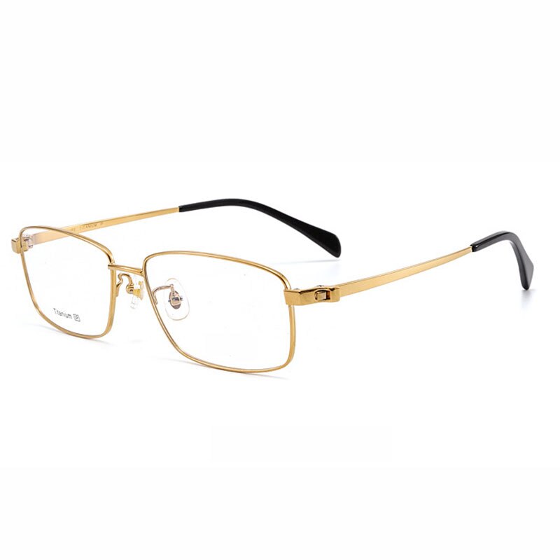 Hotochki Men's Full Rim Titanium Frame Eyeglasses 8357 Full Rim Hotochki Gold  