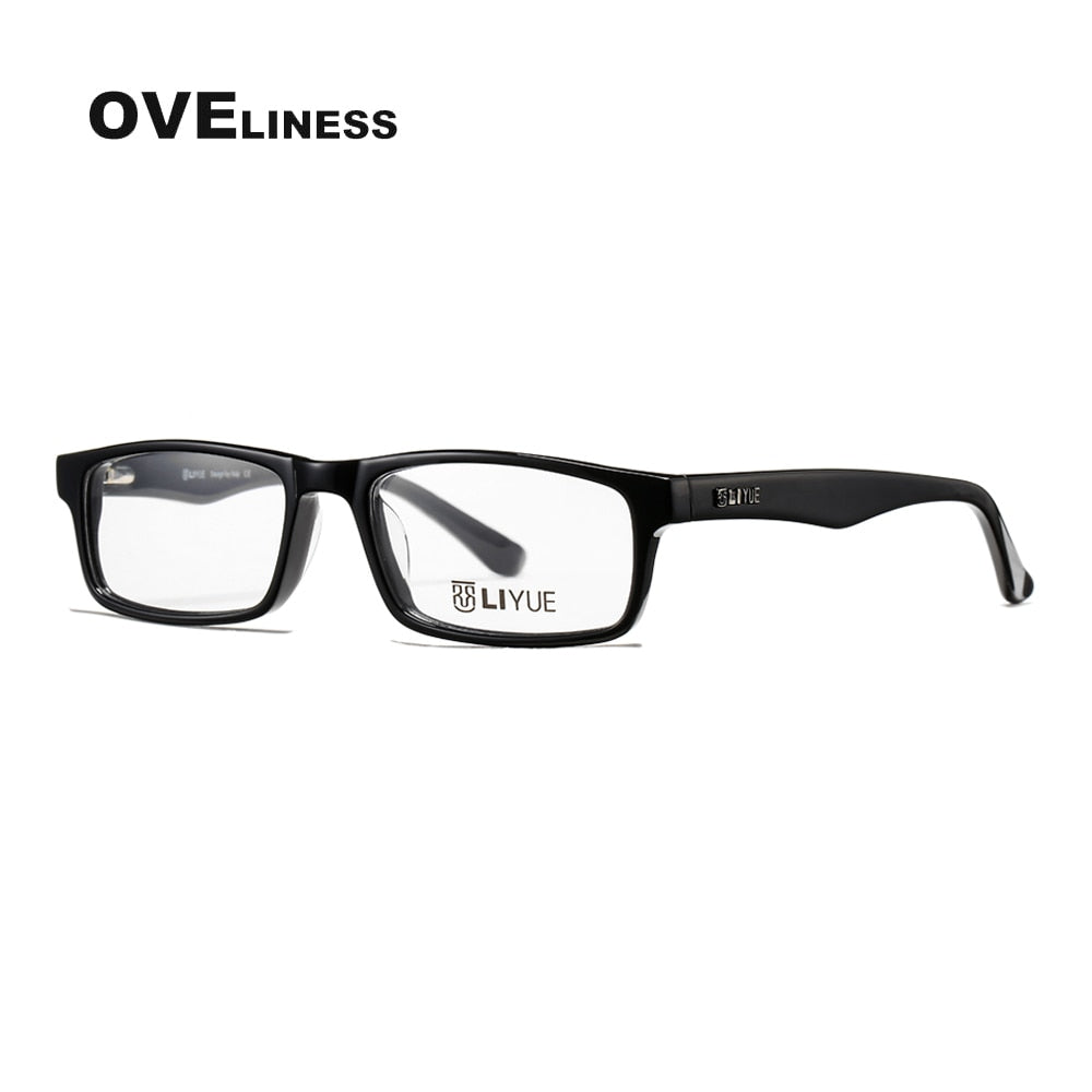 Oveliness Unisex Full Rim Square Acetate Eyeglasses Lg001 Full Rim Oveliness black  