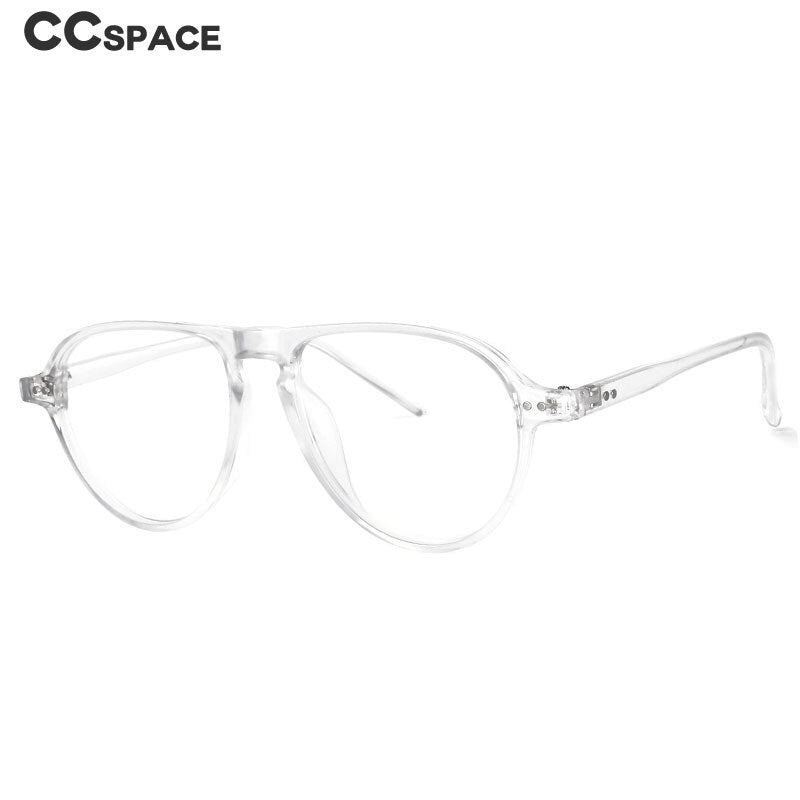CCspace Unisex Full Rim Oversized Round Resin Frame Eyeglasses 53748 Full Rim CCspace   