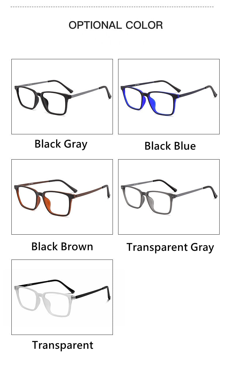 Yimaruili Men's Full Rim Square Titanium Frame Eyeglasses 9822 Full Rim Yimaruili Eyeglasses   