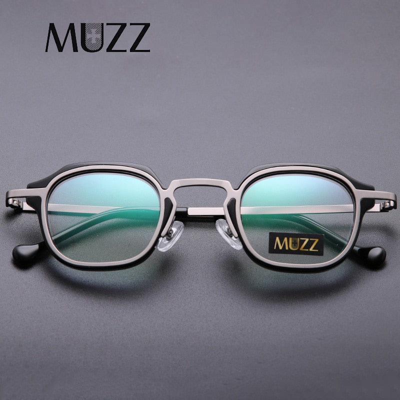 Muzz Men's Full Rim Square Round Acetate Alloy Frame Eyeglasses M7 Full Rim Muzz   