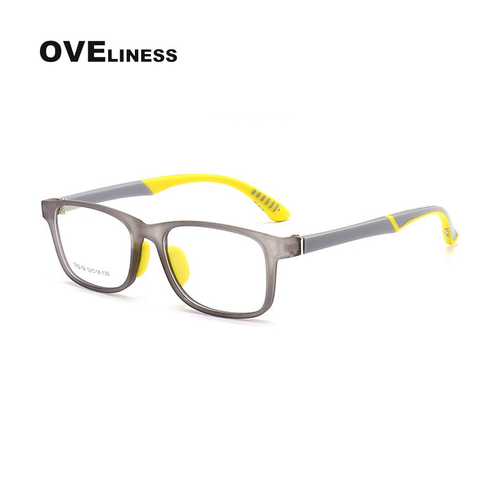Oveliness Unisex Children's Full Rim Square Tr 90 Titanium Eyeglasses Oltrd12p Full Rim Oveliness grey  