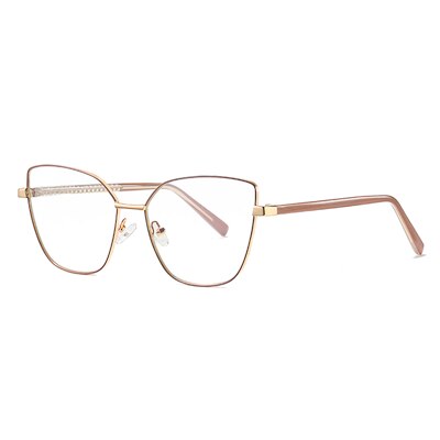 Ralferty Women's Eyeglasses Anti Blue Alloy 3002 Full Rim Ralferty C4 Gold Khaki  