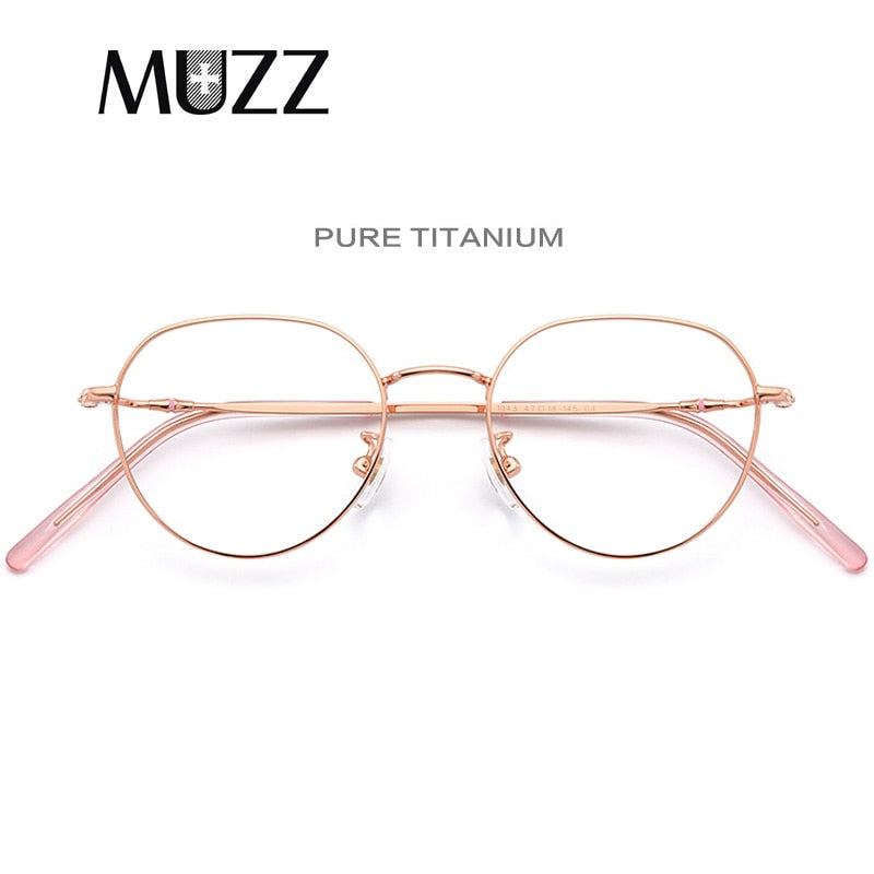 Muzz Women's Full Rim Round Titanium Frame Eyeglasses T1943 Full Rim Muzz   