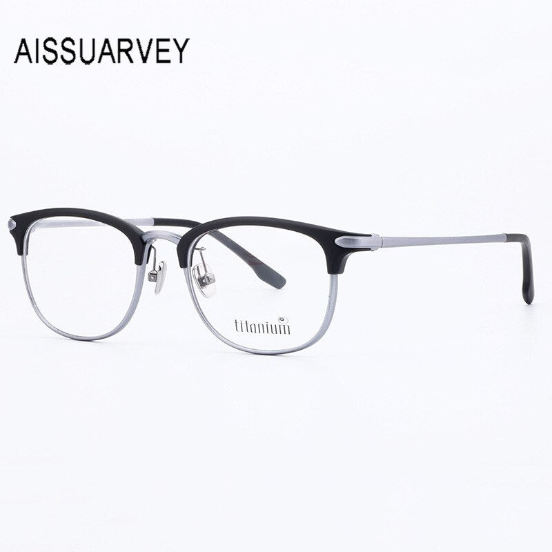 Aissuarvey Ultem Metal Round Full Rim Frame Unisex Eyeglasses Acetate Temples 9006 Full Rim Aissuarvey Eyeglasses C1 CN 