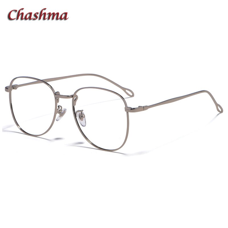 Chashma Ottica Unisex Full Rim Round Square Stainless Steel Eyeglasses Full Rim Chashma Ottica Gray  