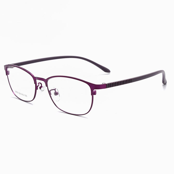 Hotony Unisex Full/Semi Rim Alloy Frame Eyeglasses 2516 Semi Rim Hotony Purple-Full Rim  