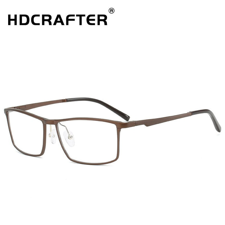 Hdcrafter Men's Full Rim Square Titanium Frame Eyeglasses 6330 Full Rim Hdcrafter Eyeglasses   