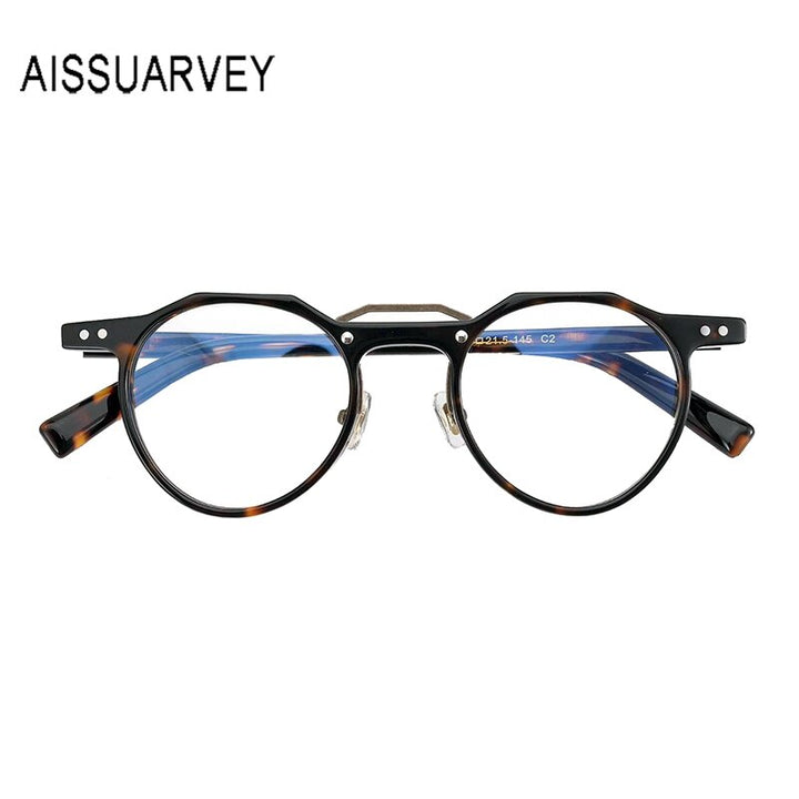 Aissuarvey Unisex Full Rim Round Light Acetate Frame Eyeglasses Hp20205 Full Rim Aissuarvey Eyeglasses   