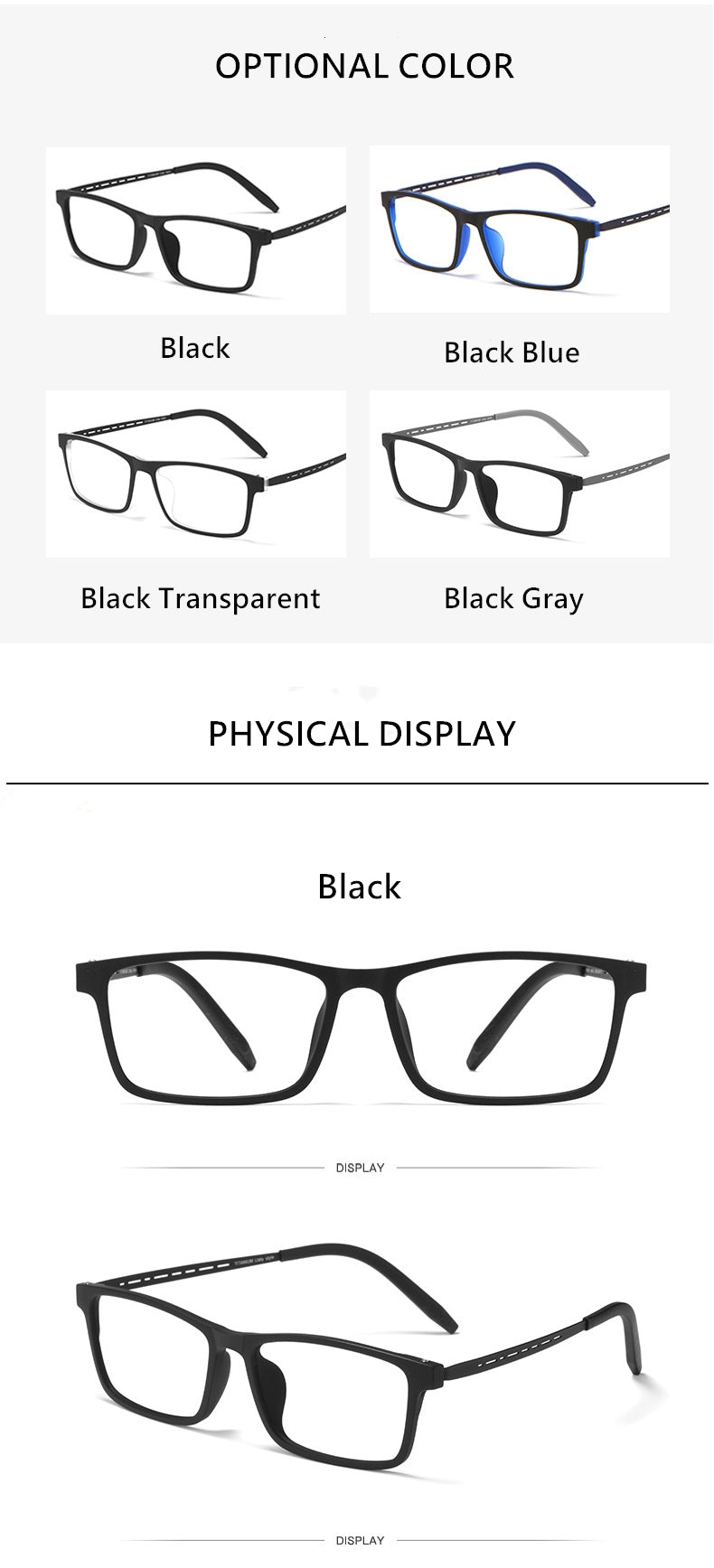 Hdcrafter Men's Full Rim Square TR 90 Titanium Frame Eyeglass 8822t Full Rim Hdcrafter Eyeglasses   