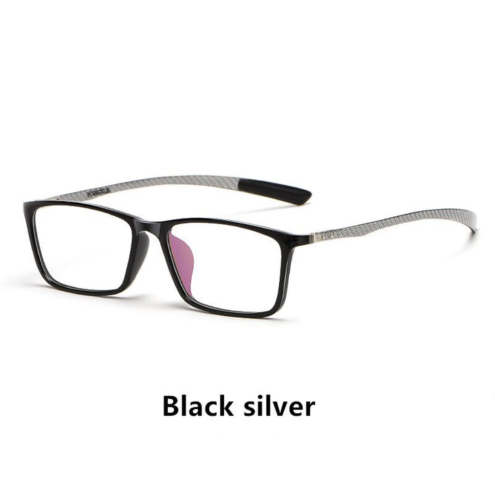 Yimaruili Men's Full Rim Carbon Fiber Frame Eyeglasses H0017 Full Rim Yimaruili Eyeglasses Black silver China 