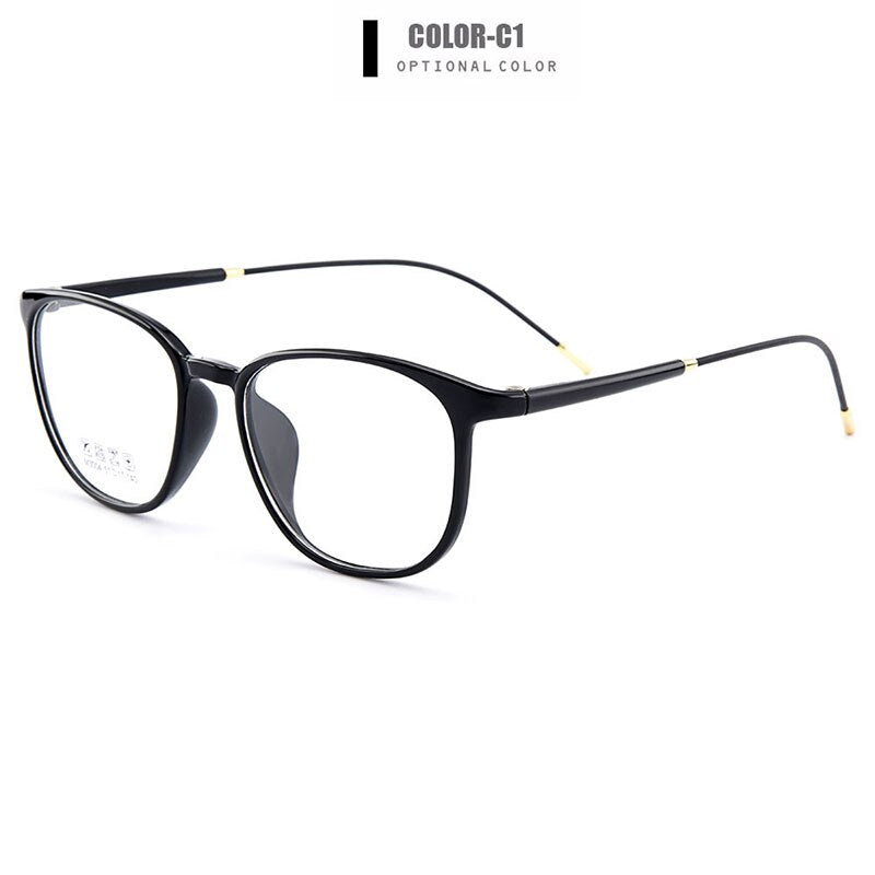 Women's Eyeglasses Ultralight Tr90 Frame M3004 Frame Gmei Optical C1 Bright Black  
