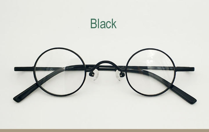 Unisex Small Round Adult Myopic Reading Glasses Reading Glasses Yujo China 0 black