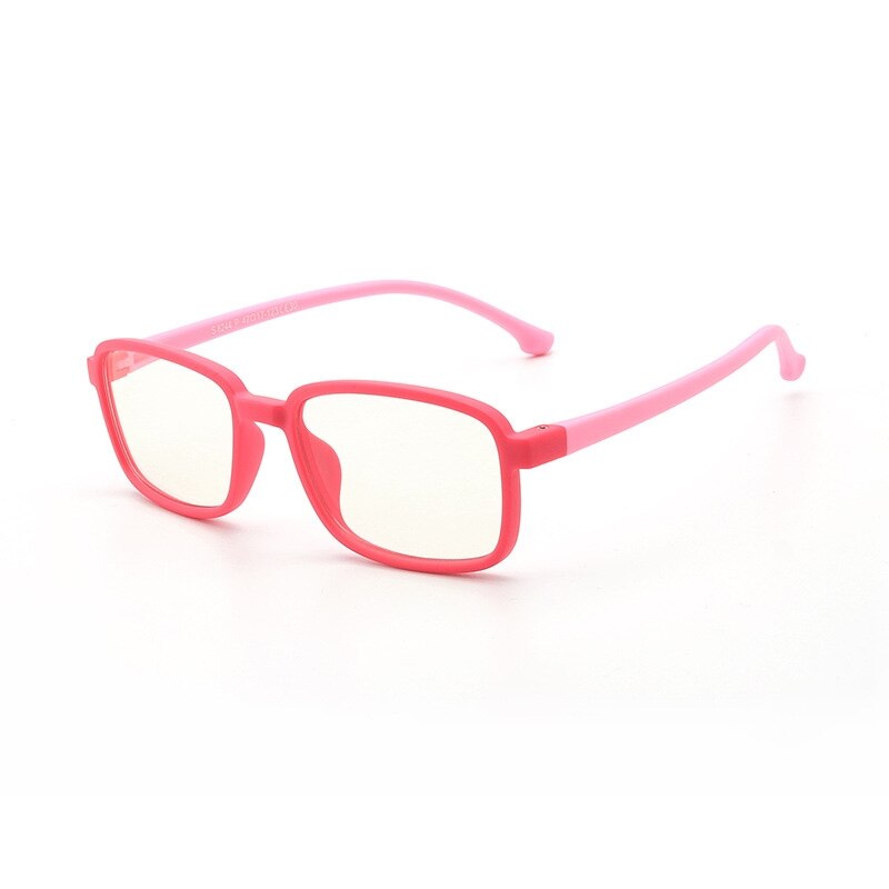Yimaruili Unisex Children's Full Rim Silicone Frame Eyeglasses F8244 Full Rim Yimaruili Eyeglasses Red Pink  