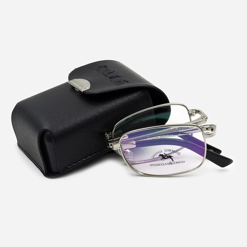 Men's Foldable Full Rim Alloy Frame Eyeglasses  Zt1036 Full Rim Bclear Silver  