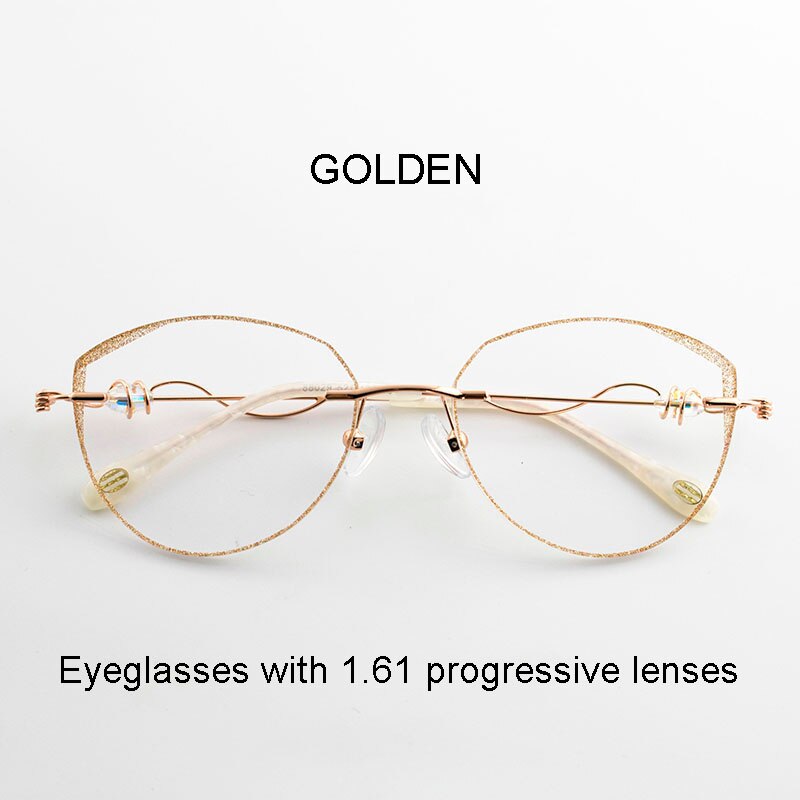 Aissuarvey  Round Rimless Frame Customizable Lens Women's Eyeglasses Rimless Aissuarvey Eyeglasses g progressive  