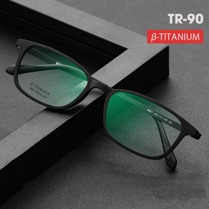 Hdcrafter Unisex Full Rim Square Tr 90 Titanium Frame Eyeglasses 8807 Full Rim Hdcrafter Eyeglasses   