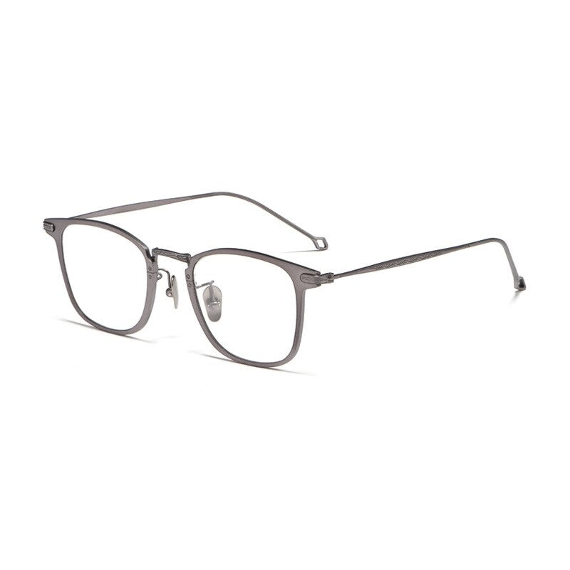 Yimaruili Men's Full Rim Titanium Frame Eyeglasses 4921 Full Rim Yimaruili Eyeglasses Gray  