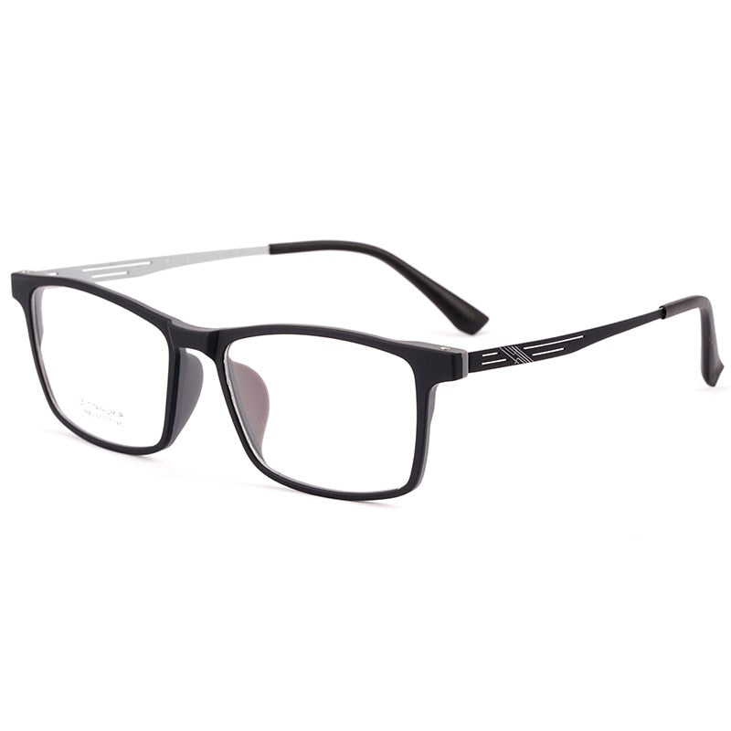 Yimaruili Unisex Full Rim TR 90 Resin β Titanium Frame Eyeglasses Y8883 Full Rim Yimaruili Eyeglasses Black Gray  