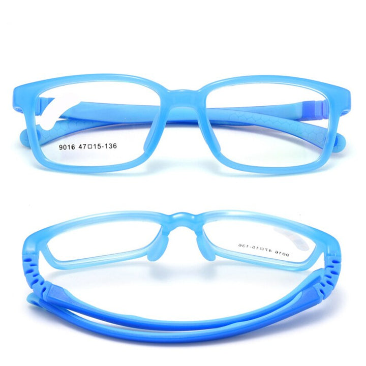 Children's Unisex Plastic Titanium Full Rim Frame Eyeglasses 9016 Full Rim Bclear   