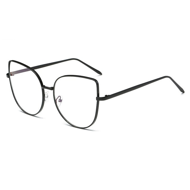 Hotony Women's Full Rim Alloy Cat Eye Frame Eyeglasses 3449 Full Rim Hotony black  