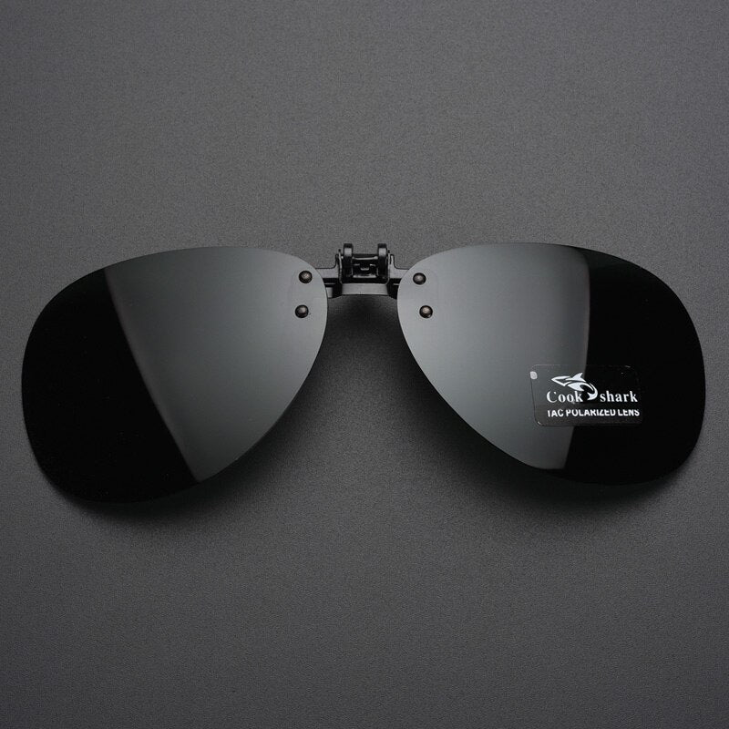 Cook Shark Polarized Men's Sunglasses Clip Driving Glasses Clip Driving Uv Sunglasses Cook Shark Black 1 China Black