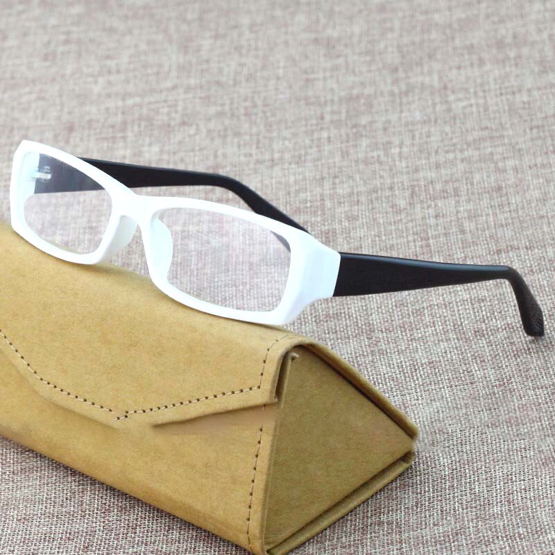 Unisex Reading Glasses Rectangular Lenses Plastic Frame Reading Glasses Vazrobe 0 white black 