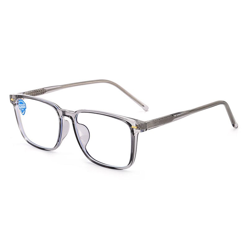 Hotony Unisex Full Rim Square TR 90 Resin Frame Spring Hinge Eyeglasses 8839 Full Rim Hotony Transparent Gray-C3  