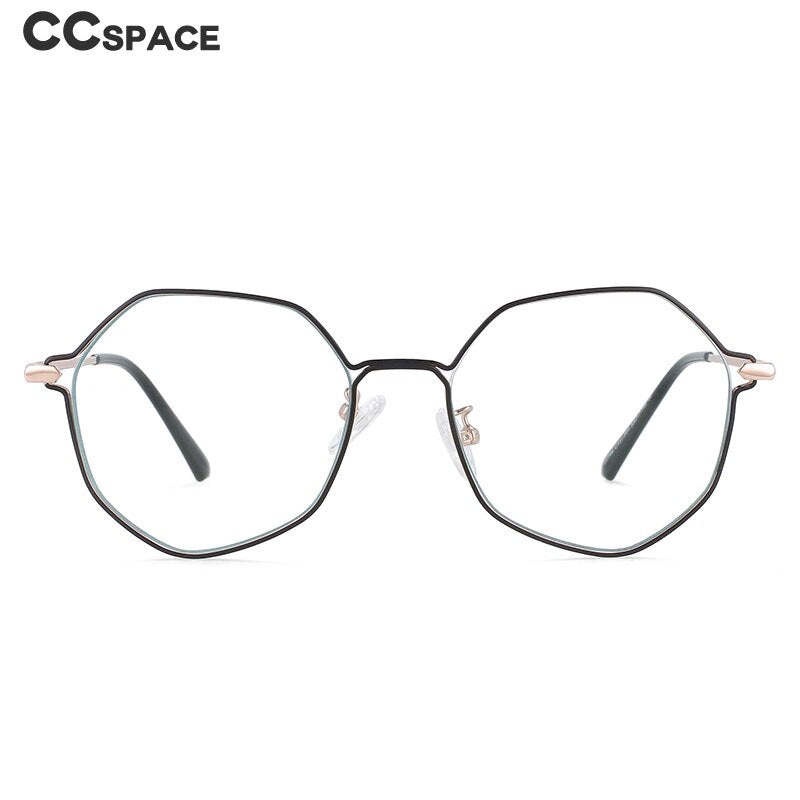 CCSpace Unisex Full Rim Polygon Oval Alloy Frame Eyeglasses 54104 Full Rim CCspace   