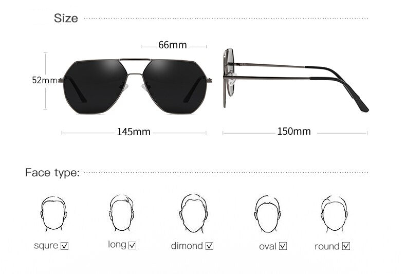 Aidien Men's Full Rim Alloy Frame Myopic Polarized Lens Sunglasses 8692 Sunglasses Aidien   