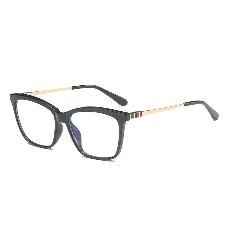 Hotochki Women's Full Rim Round TR-90 Resin Alloy Frame Eyeglasses 2060 Full Rim Hotochki Blue  
